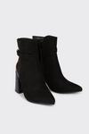 Wallis Wide Fit Angel Buckle Detail Heeled Ankle Boots thumbnail 3