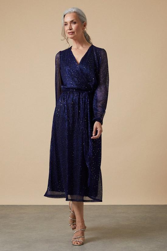 Wallis Blue Plisse Wrap Dress 2