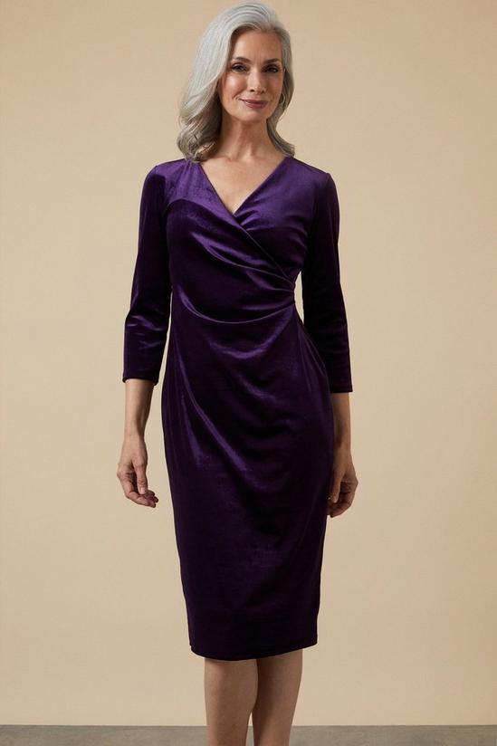 Wallis Purple Velvet Wrap Dress 2