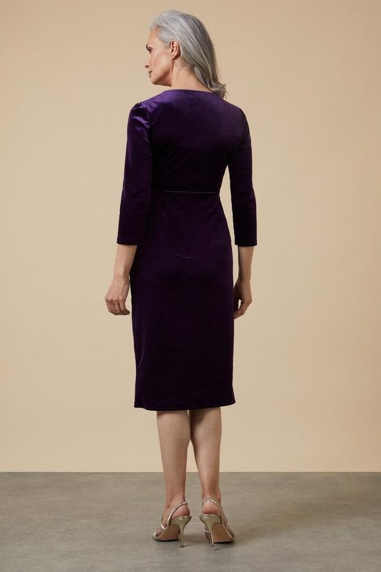 Wallis Purple Velvet Wrap Dress 3