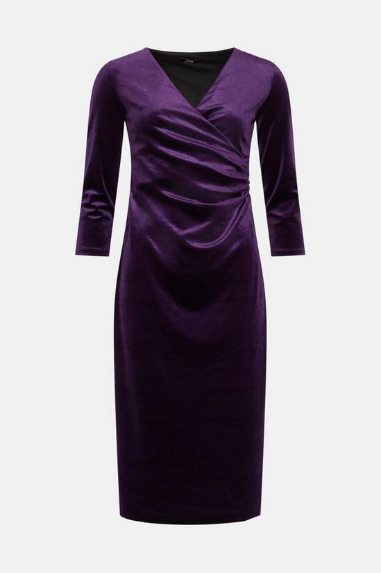 Wallis Purple Velvet Wrap Dress 5