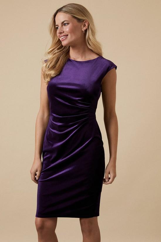 Wallis Petite Purple Velvet Dress 1