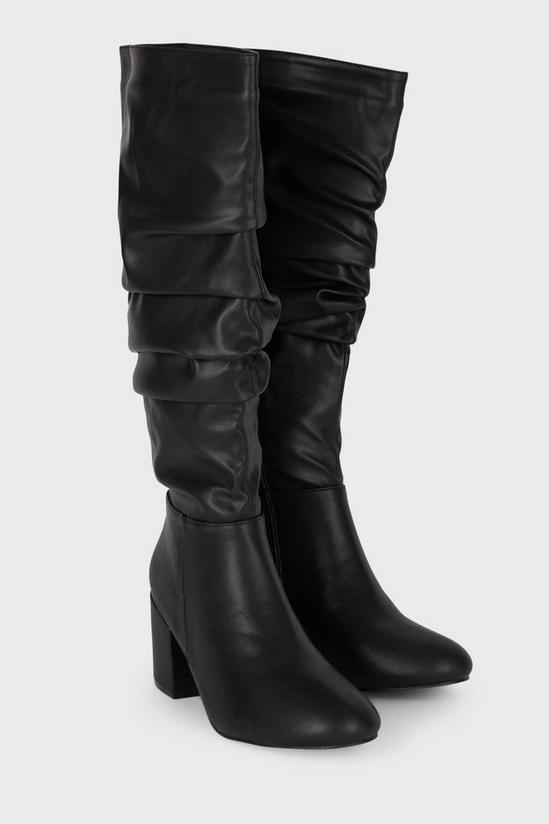 Wallis Wide Fit Kiss Ruched Long Boots 3