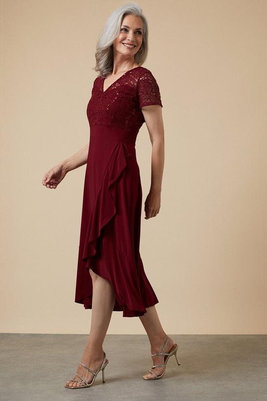 Wallis Sequin Lace Ruffle Midi Dress 1