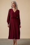 Wallis Sequin Wrap Lace Sleeve Midi Dress thumbnail 1