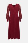 Wallis Sequin Wrap Lace Sleeve Midi Dress thumbnail 5