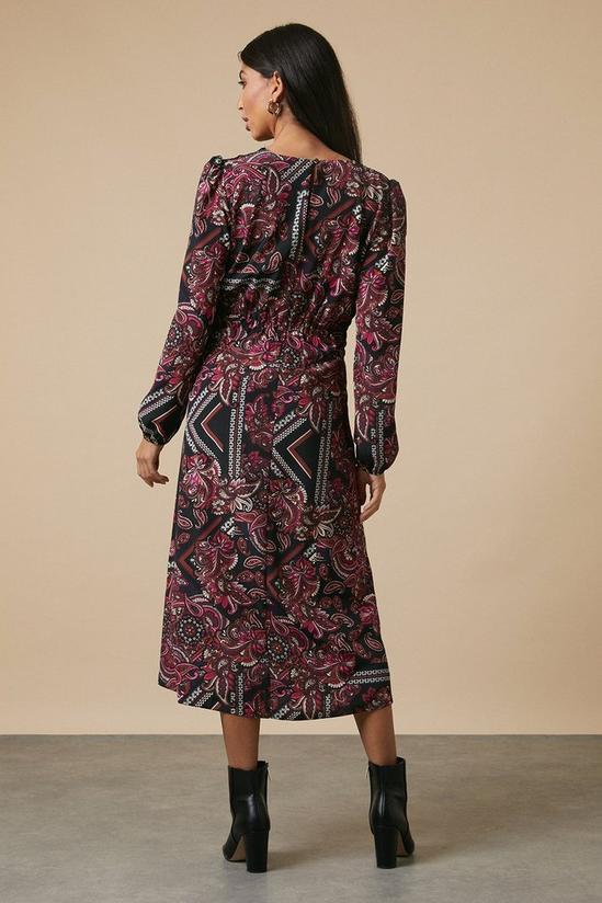 Wallis Tall Pink Paisley Lace Trim Midi Dress 3