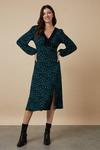Wallis Green Abstract Lace Jersey Dress thumbnail 1