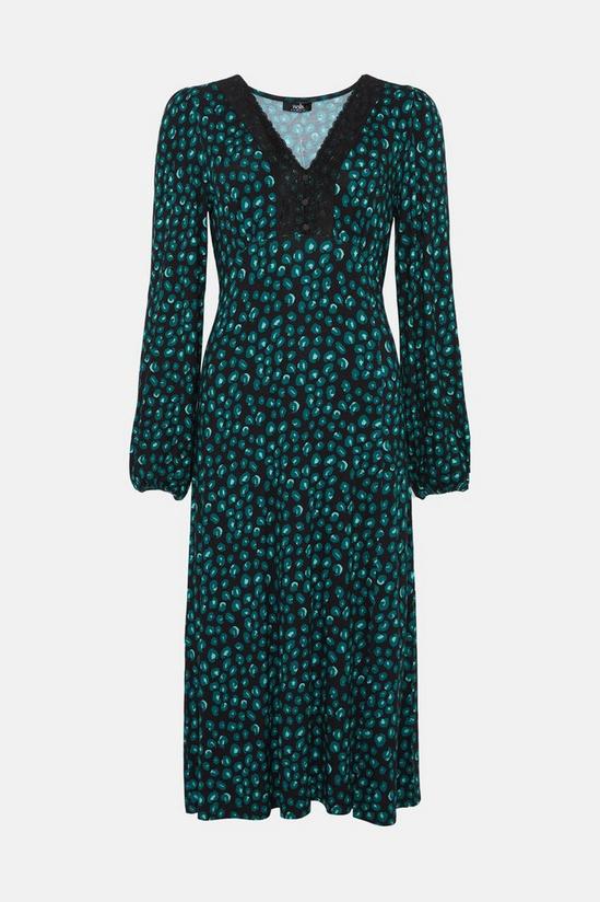 Wallis Green Abstract Lace Jersey Dress 5