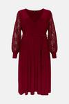Wallis Curve Sequin Wrap Lace Sleeve Midi Dress thumbnail 5