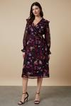 Wallis Berry Floral Frill Detail Shirred Cuff Dress thumbnail 1