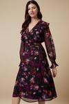 Wallis Berry Floral Frill Detail Shirred Cuff Dress thumbnail 2