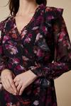 Wallis Berry Floral Frill Detail Shirred Cuff Dress thumbnail 4