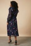 Wallis Curve Black Floral Shirred Belted Midi Dress thumbnail 3