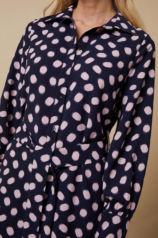 Wallis Petite Blush Spot Belted Midi Dress 4