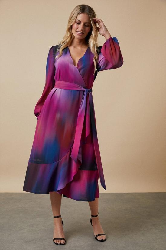 Wallis Petite Purple Ombre Wrap Dress 1