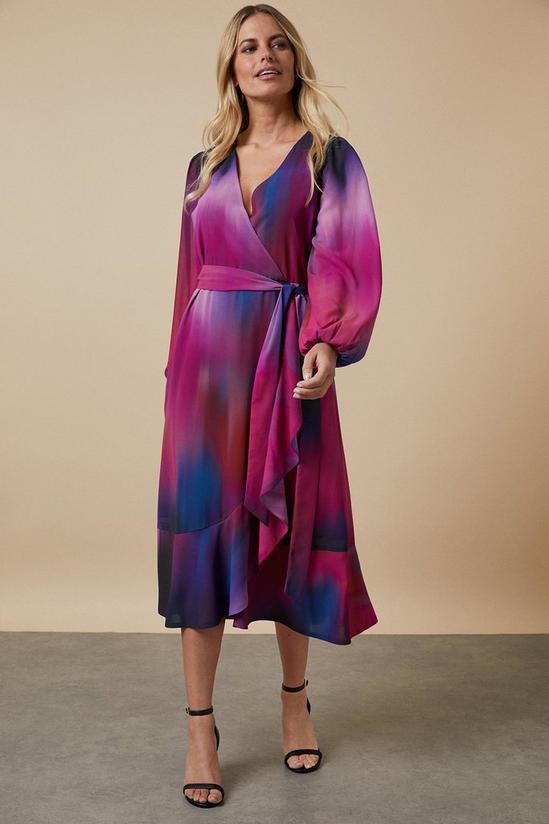 Wallis Petite Purple Ombre Wrap Dress 2
