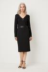 Wallis Tailored Black Pu Midi Dress thumbnail 1