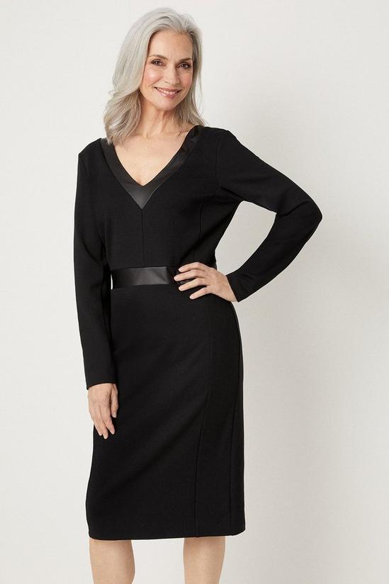Wallis Tailored Black Pu Midi Dress 2