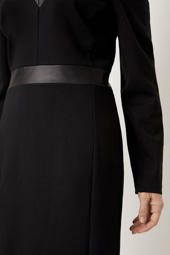 Wallis Tailored Black Pu Midi Dress 6