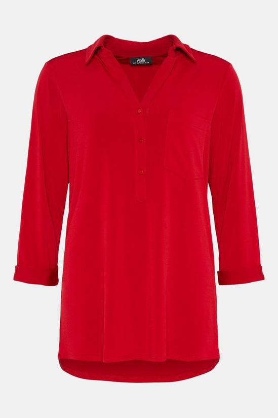 Wallis Red Jersey Pocket Shirt 5