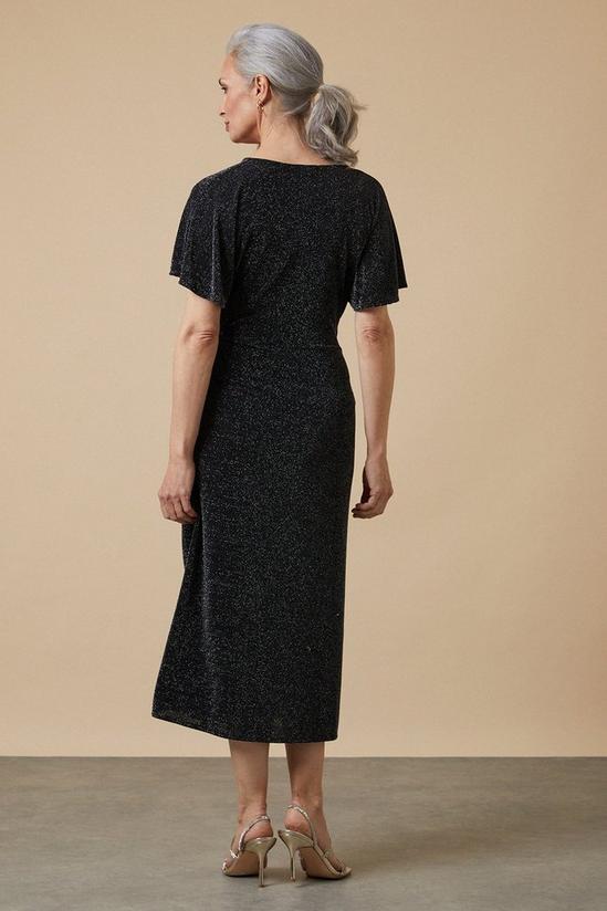 Wallis Shimmer Wrap Angel Sleeve Midi Dress 3