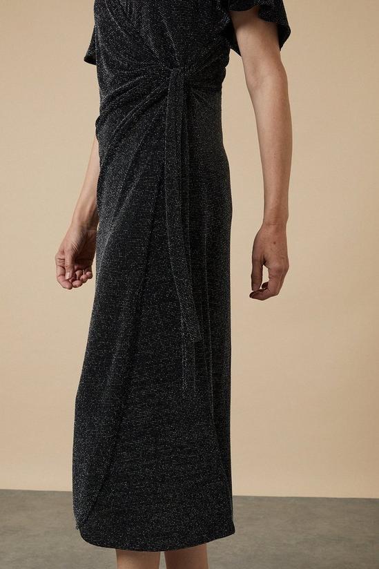 Wallis Shimmer Wrap Angel Sleeve Midi Dress 4