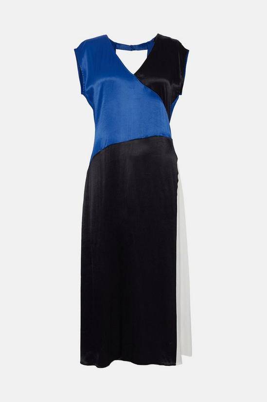 Wallis Premium Satin Colourblock Midi Dress 5