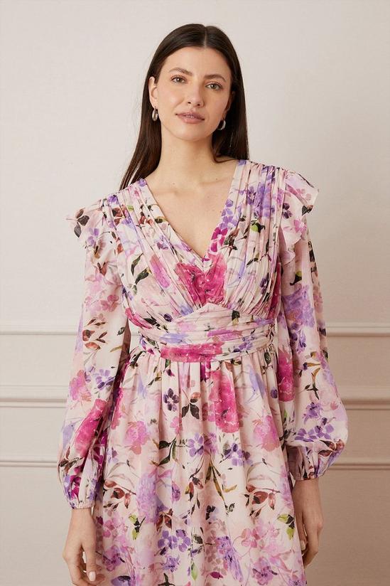 Wallis Floral Print Ruffle Twist Maxi Dress 2