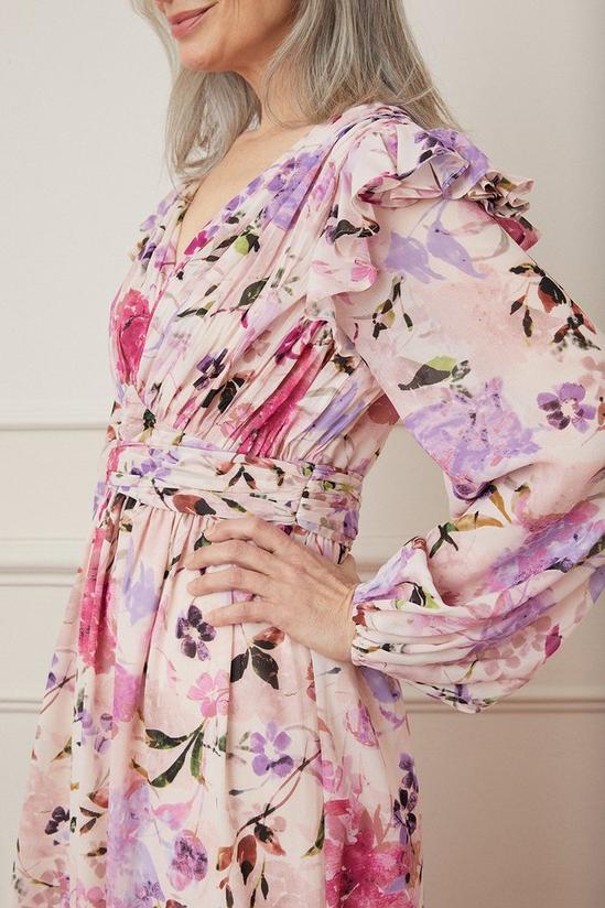 Wallis Floral Print Ruffle Twist Maxi Dress 4