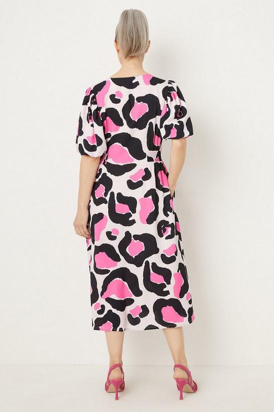 Wallis Pink Graphic Animal Button Down Midi Dress 3