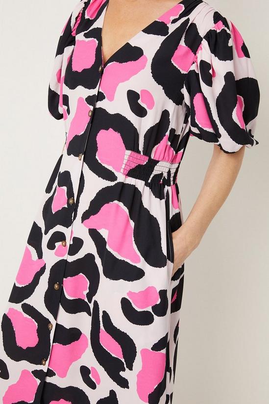 Wallis Pink Graphic Animal Button Down Midi Dress 4