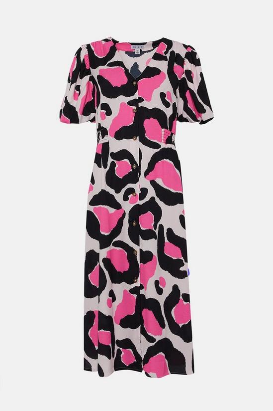 Wallis Pink Graphic Animal Button Down Midi Dress 5
