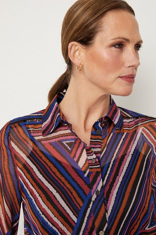 Wallis Multi Stripe Longline Belted Shirt 4