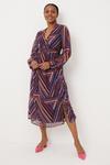 Wallis Multi Stripe Wrap  Midi Dress thumbnail 1