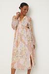 Wallis Pink Paisley Patchwork Wrap  Midi Dress thumbnail 2