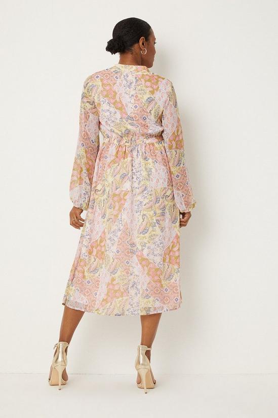 Wallis Pink Paisley Patchwork Wrap  Midi Dress 3