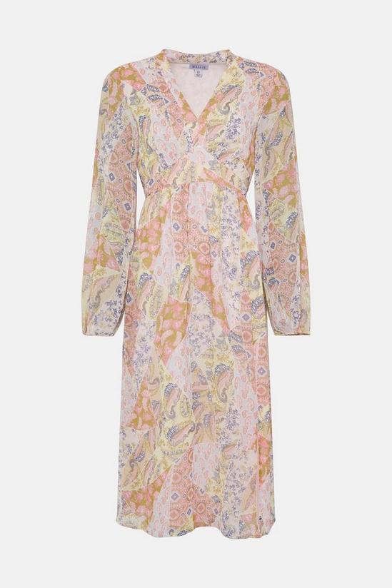 Wallis Pink Paisley Patchwork Wrap  Midi Dress 5