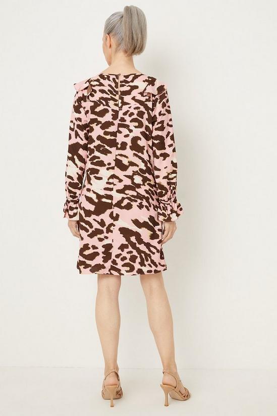Wallis Pink Leopard Ruffle Shift Dress 3