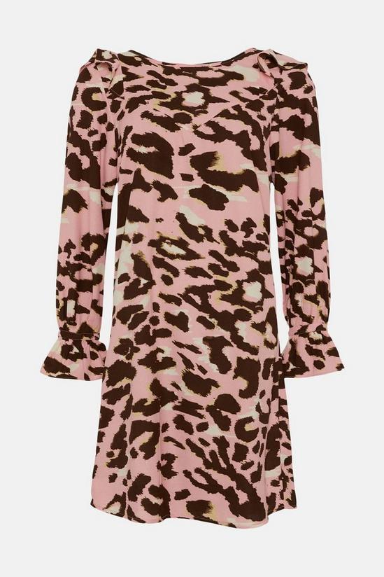 Wallis Pink Leopard Ruffle Shift Dress 5