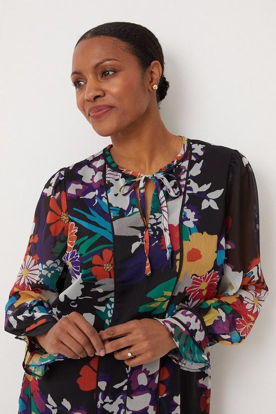 Wallis Floral Blouse With Piping 2
