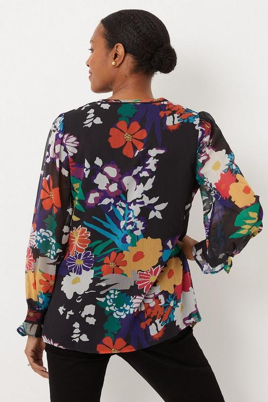Wallis Floral Blouse With Piping 3