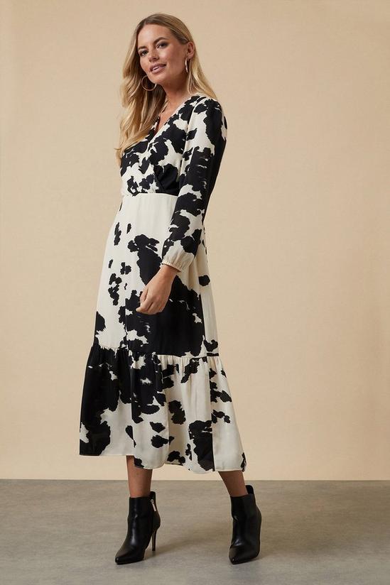 Wallis Petite Cow Print Wrap Midi Dress 1