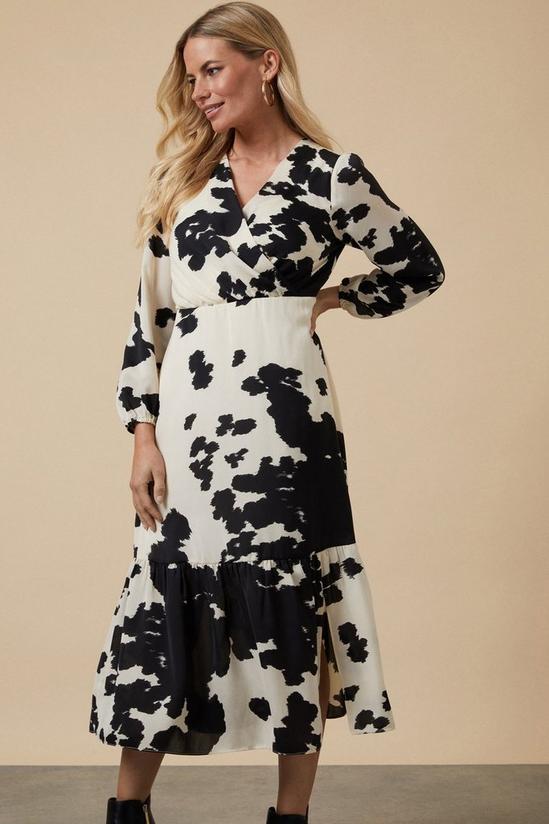 Wallis Petite Cow Print Wrap Midi Dress 2