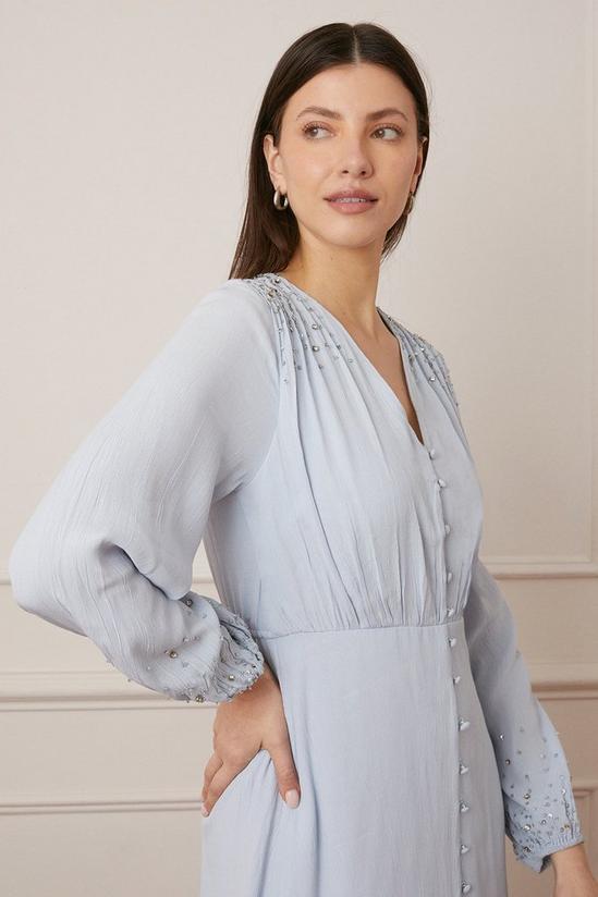 Wallis Embellished Shoulder  Button Through Maxi Dress 2