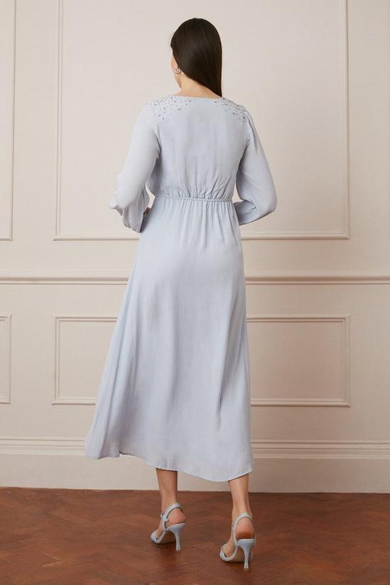 Wallis Embellished Shoulder  Button Through Maxi Dress 3