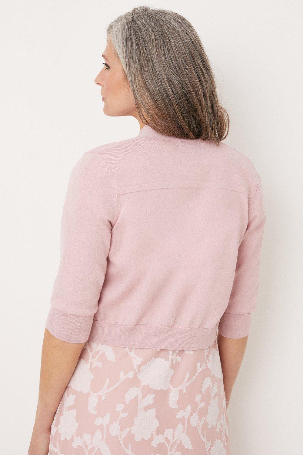 Pale pink bolero outlet cardigan