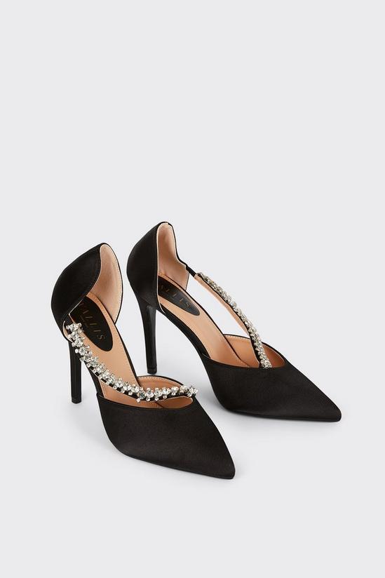 Wallis Eliza Embellished Asymmetric Court Shoes 3