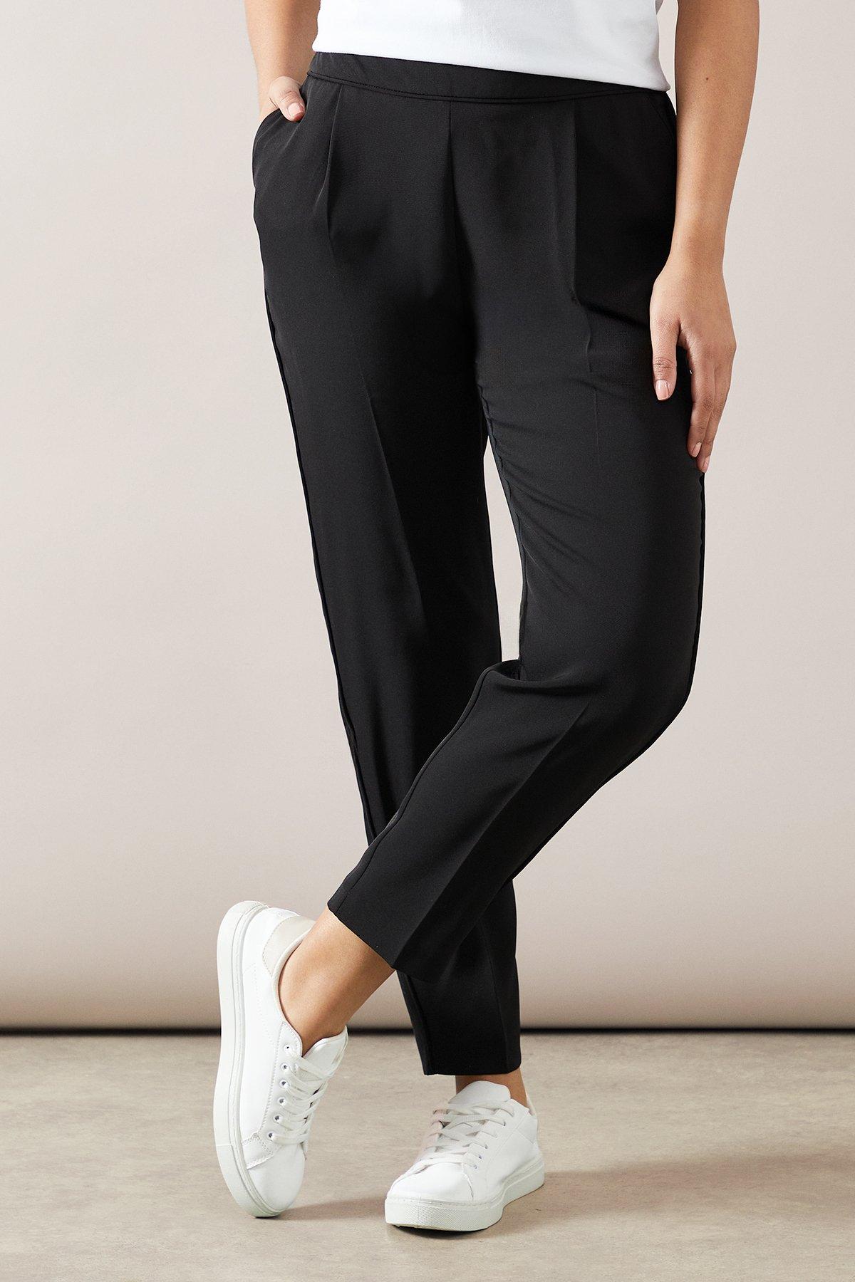 Petite black cropped discount trousers