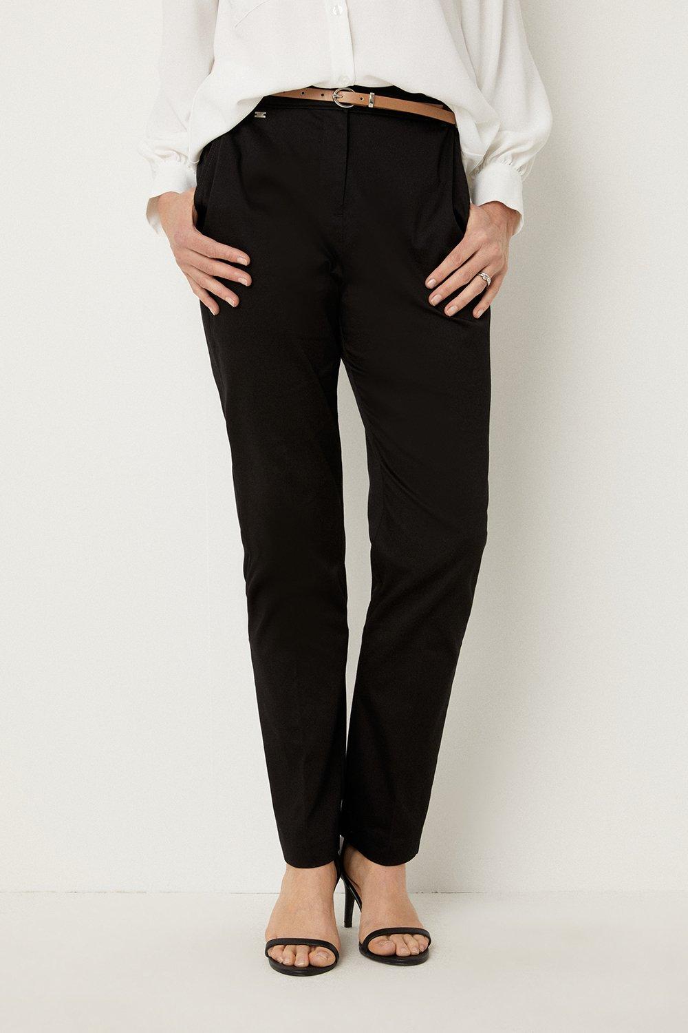 Womens Tall Stretch Cigarette Belted Trousers